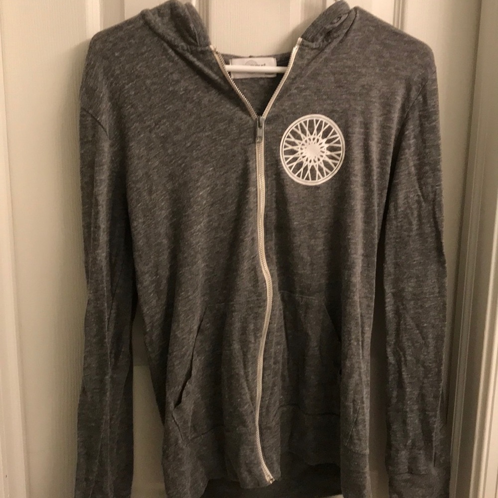 soulcycle grey zip up hoodie